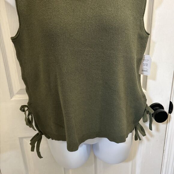 NWT Time & Tru Women’s Sweater Tank Top Green Knit Sleeveless Shirt Size XL 16-1 - Picture 8 of 16